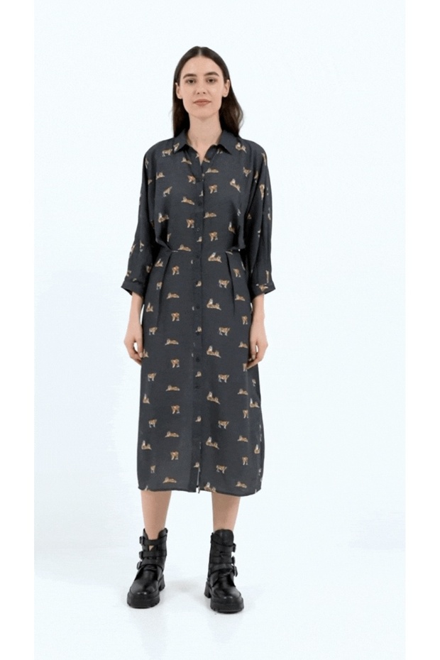 Rochie dama tip camasa cu model - 9