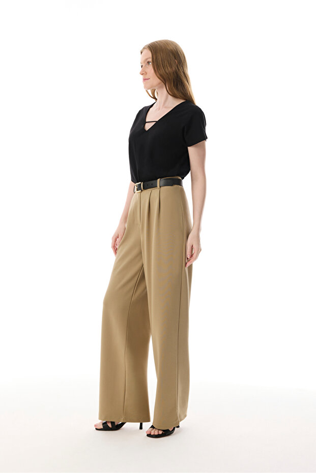 REGULAR FIT PİLELİ PANTOLON - 4