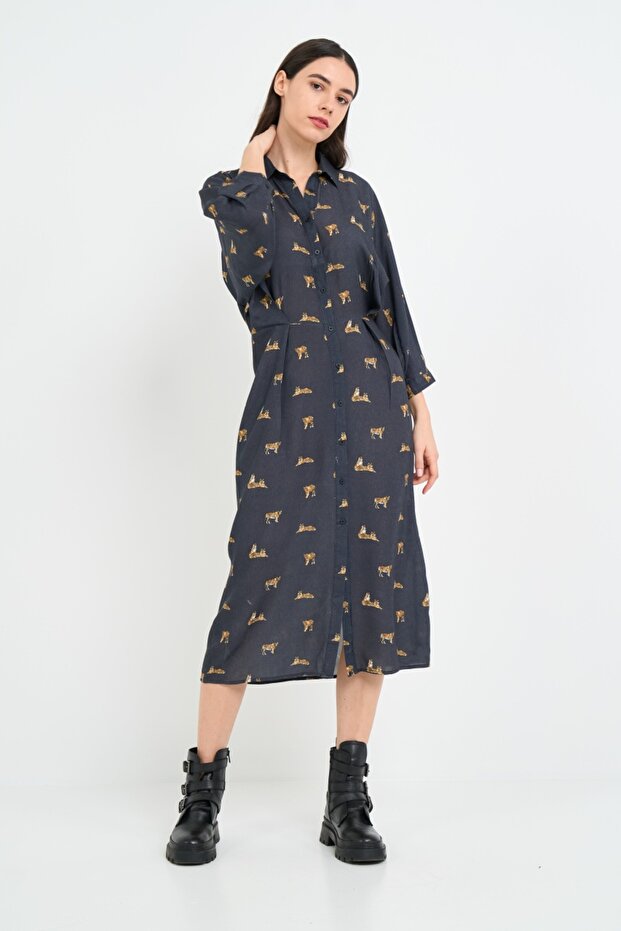 Rochie dama tip camasa cu model - 7