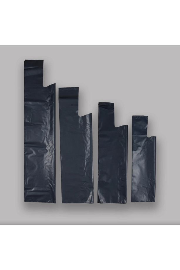 5 Kg Siyah Büyük Boy Atlet Poşet 40x70 Cm | Kalın Ve Sağlam Taşıma Poşeti (YÜKSEK TAŞIMA KAPASİTELİ) - 2