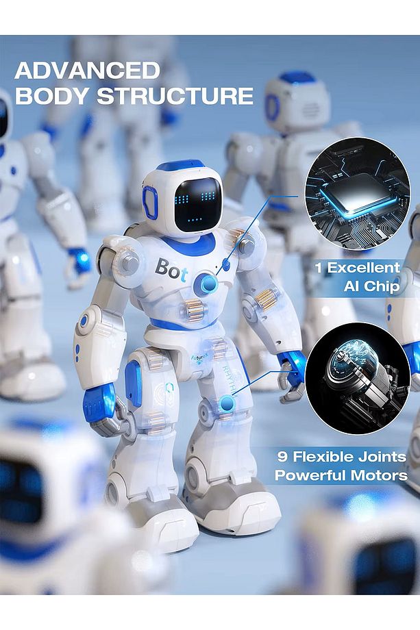 SmartCarle Uzaktan Kumandalı Konuşan İnteraktif Akıllı Büyük Programlanabilir Robot - 4