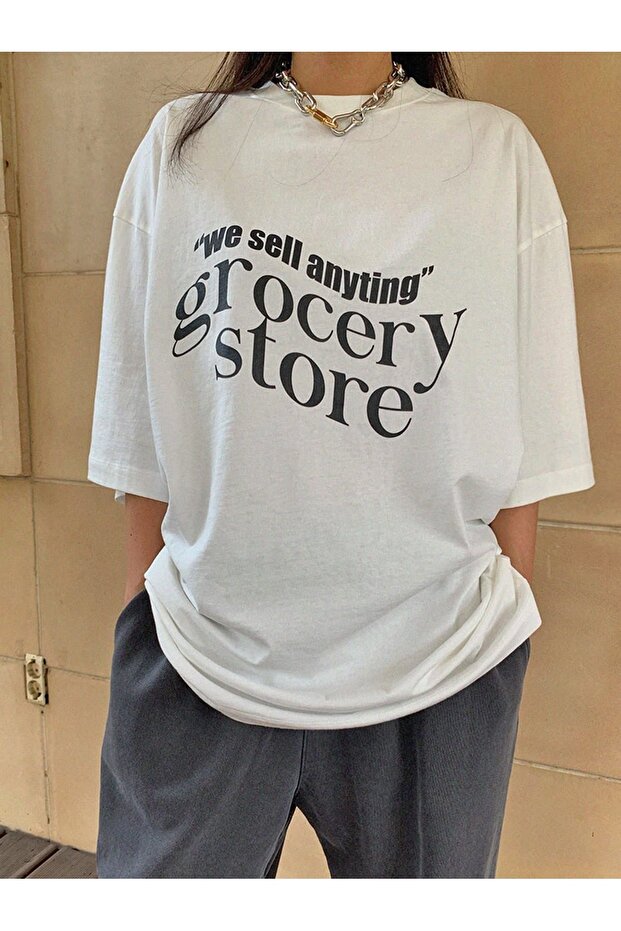Oversize Cut Short Sleeve Printed T-Shirt
