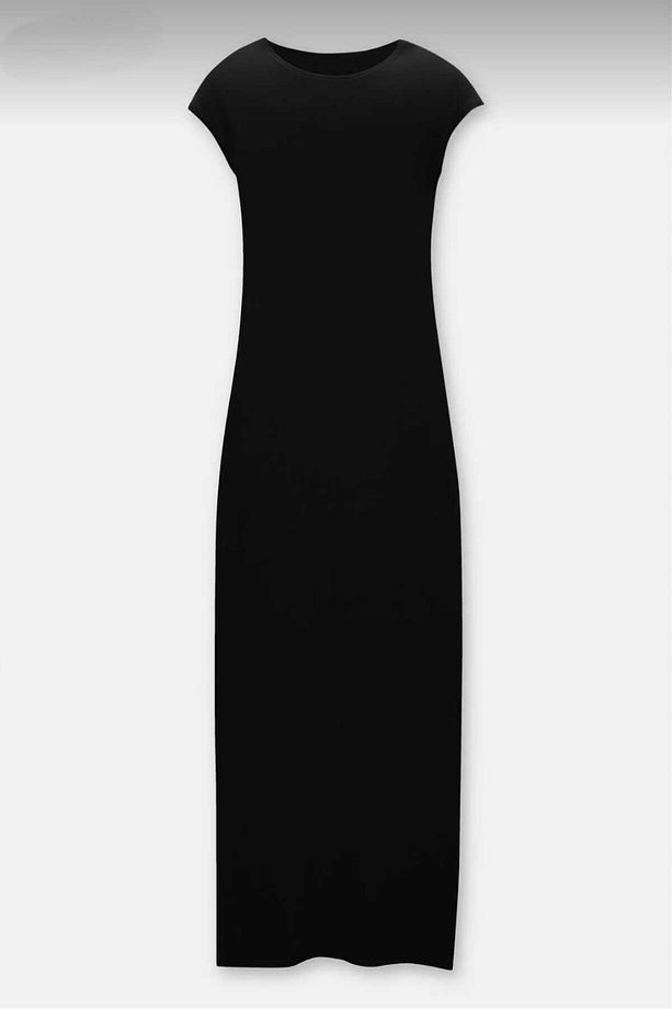 kadın bodycon kuş kollu zarif midi boy kalem fitilli kumaş elbise - 2