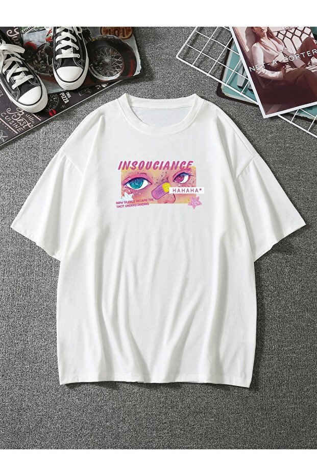 Oversize Cut Short Sleeve Printed T-Shirt