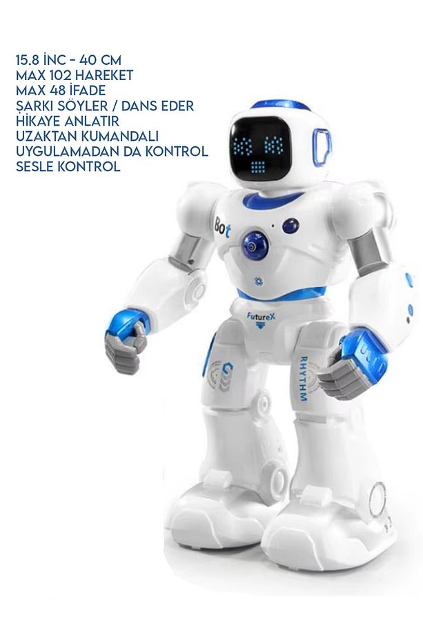SmartCarle Uzaktan Kumandalı Konuşan İnteraktif Akıllı Büyük Programlanabilir Robot - 3
