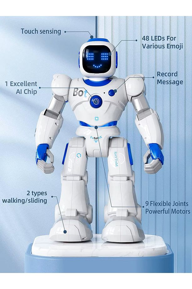 SmartCarle Uzaktan Kumandalı Konuşan İnteraktif Akıllı Büyük Programlanabilir Robot - 5
