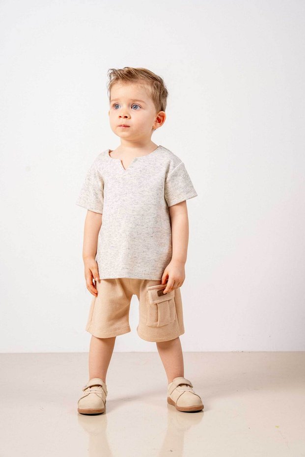 Baby Kids Natural Cotton Shorts Comfortable Set Trend Fashion Girls-Boys Baby Kids Bottom Top Set