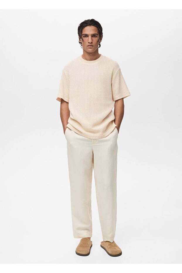 Çizgili jarse tişört - 2