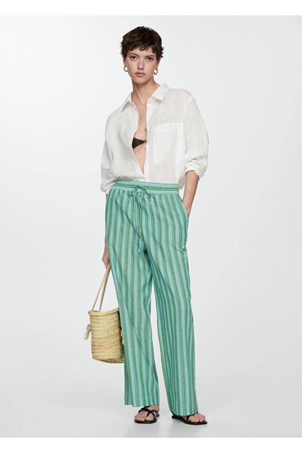 Düz çizgili pantolon - 2