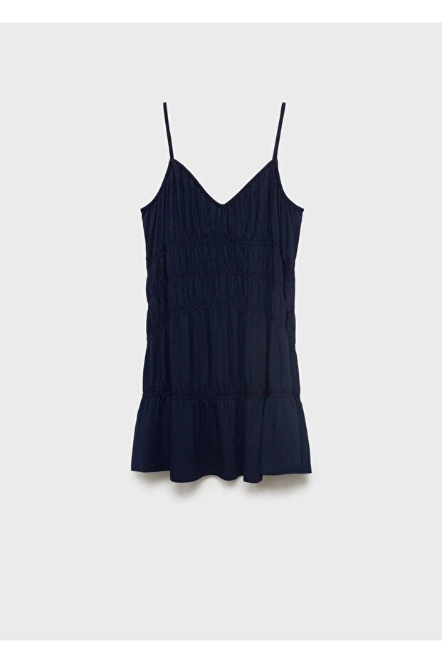 Büzgülü Kısa Elbise - 3