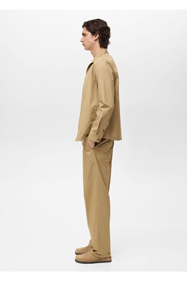 Cepli pamuklu gömlek ceket - 5