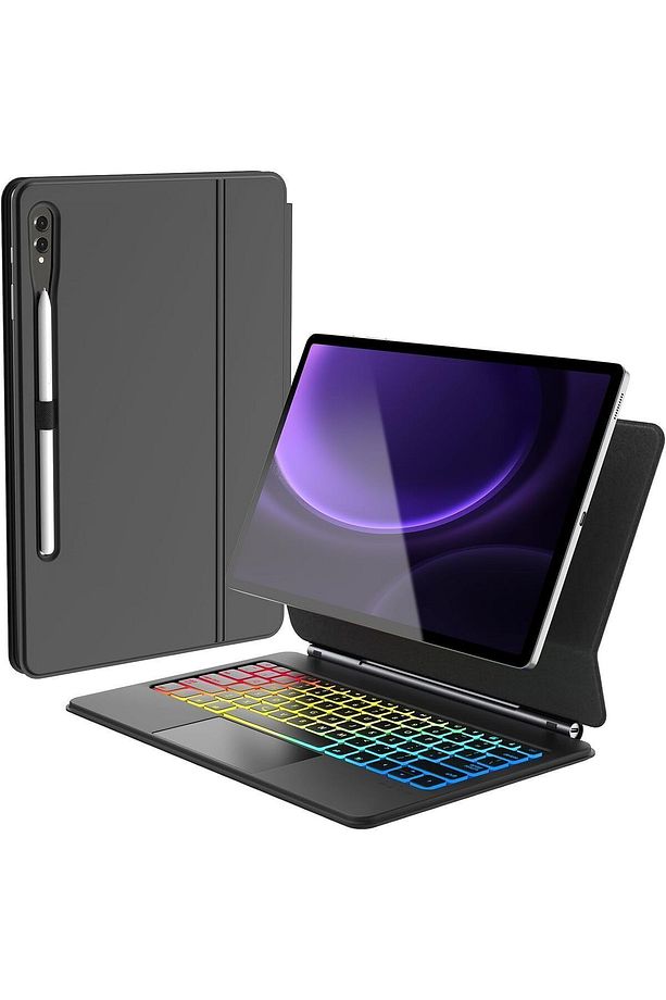 Samsung Galaxy Tab S9 Fe Plus 12.4" Uyumlu Magic Keyboard Touchpad Rgb Işıklı Klavyeli Kılıf Sm-x610 - 3