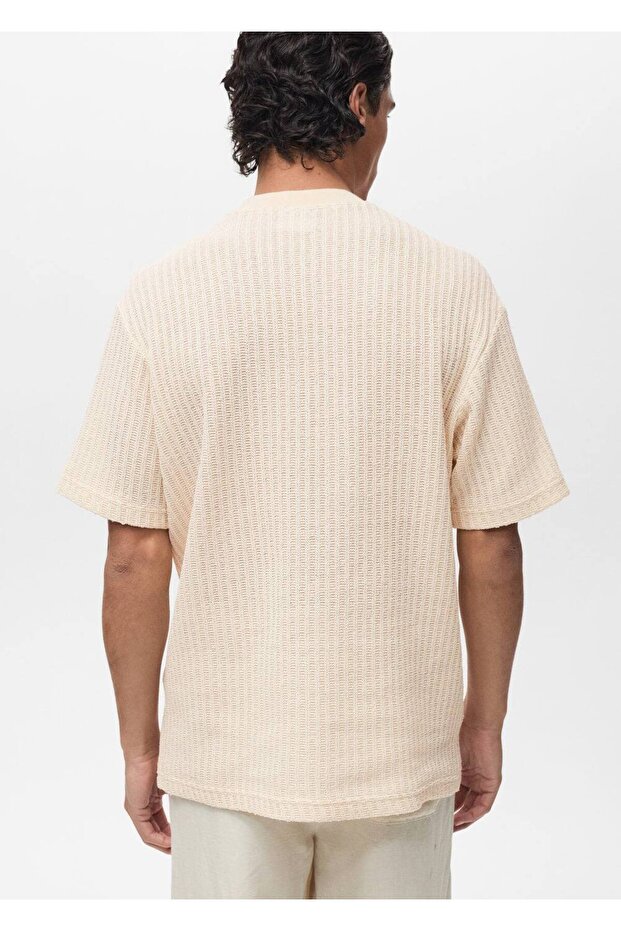 Çizgili jarse tişört - 4