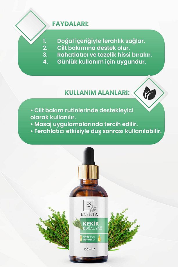 Kekik Yağı %100 Saf Ve Doğal Bitkisel Uçucu Thyme Oil 100ml - 4
