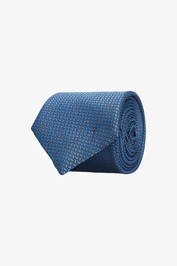 Men's Blue-Black Patterned Tie