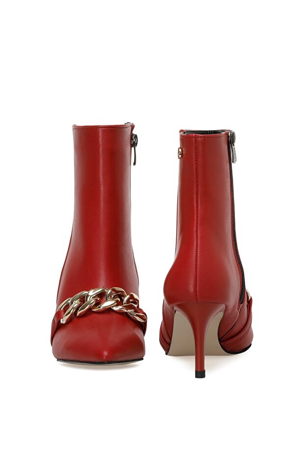İnci Eva 2pr piros női sarkú csizma - 5