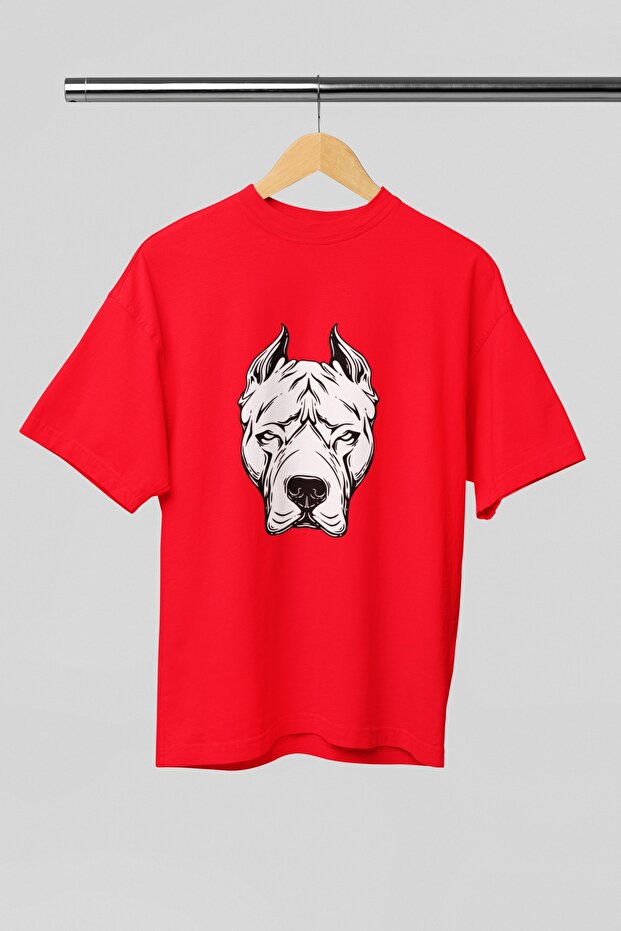 Women/Men 100% Cotton Pitbull Dog Transfer Printed Round Neck Short Sleeve Tee
