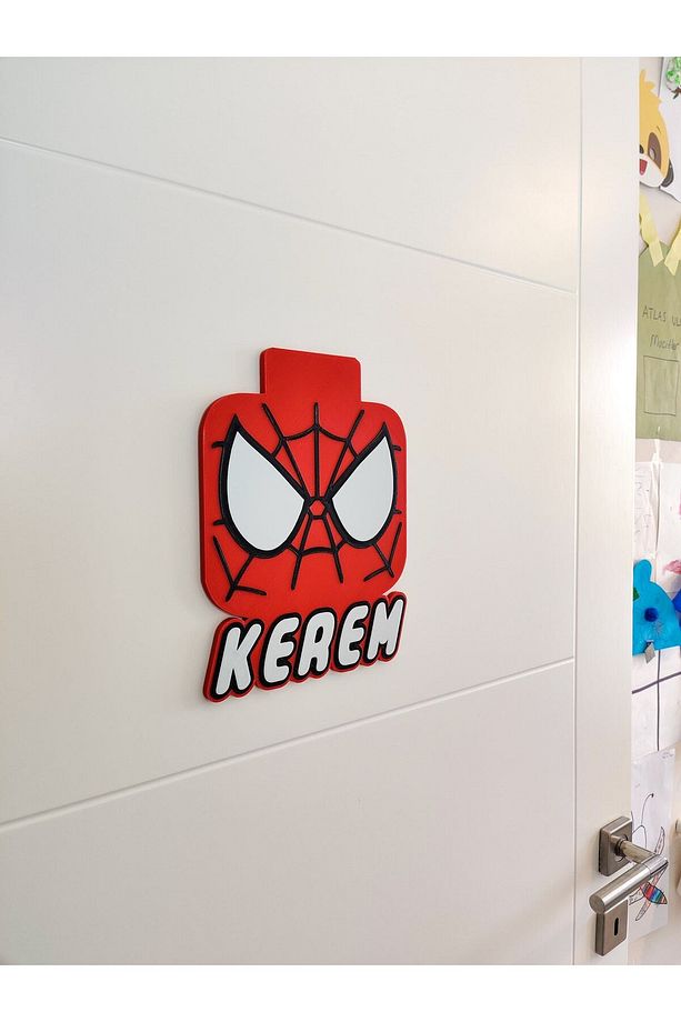 3 Boyutlu Örümcek Adam Spiderman Çocuk Odası Dekor Kapı Ve Duvar Süsü Parti Süsü - 3