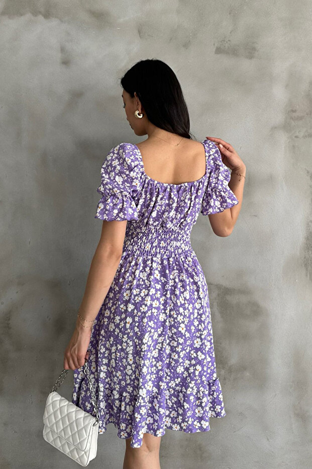 فستان جيبيل منقوش باللون الليلكي - 2