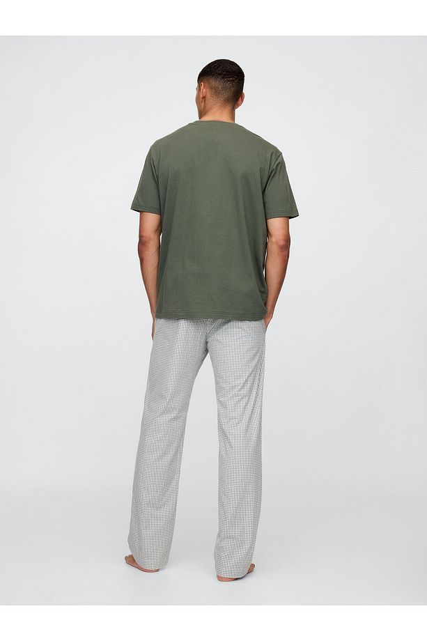 Erkek Yeşil Relaxed Poplin Pijama Altı - 4
