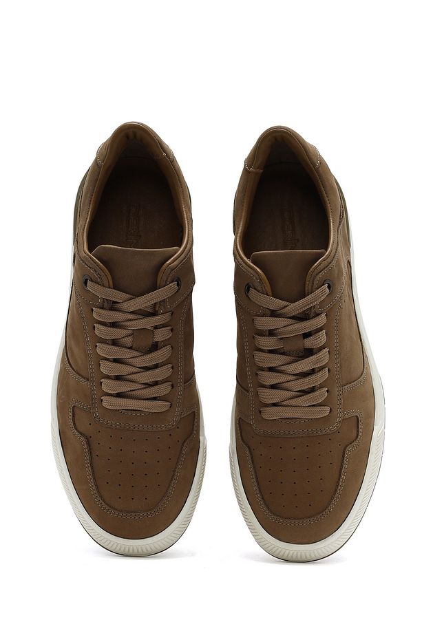Erkek Bej Bağcıklı Nubuk Deri Sneaker 25SFD6114V3 - 7