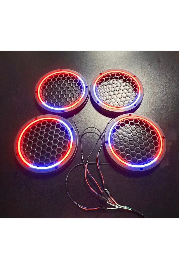 Sese duyarlı 16 Adet Animasyonlu Kumandalı Pixel Ledli 16cm Piksel Midrange Hoparlör Kapağı - 1