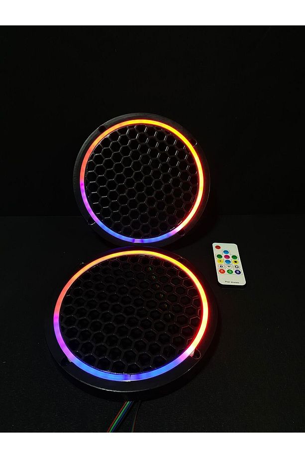 20 CM 2 ADET Pixel Kayar Led Kapak Pixel Kayar Led Midrange Kapağı 1 Takım + Kumanda Modül - 4