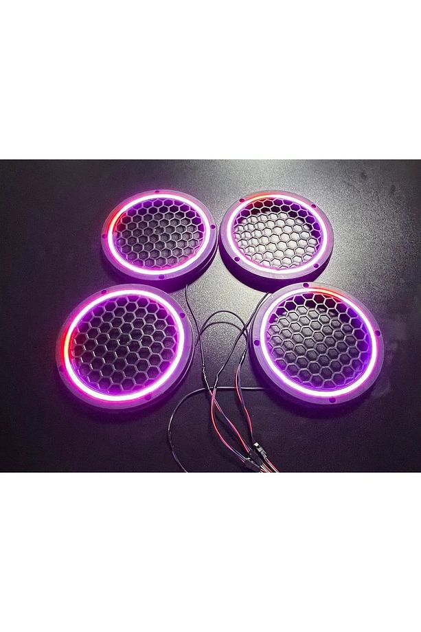 Sese duyarlı 16 Adet Animasyonlu Kumandalı Pixel Ledli 16cm Piksel Midrange Hoparlör Kapağı - 2