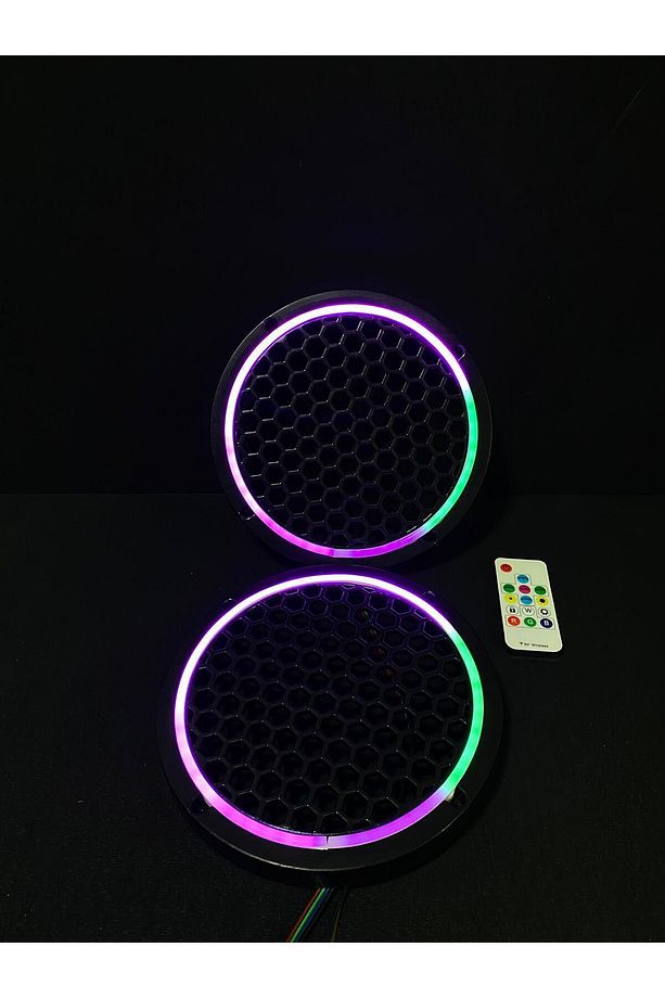20 CM 2 ADET Pixel Kayar Led Kapak Pixel Kayar Led Midrange Kapağı 1 Takım + Kumanda Modül - 6