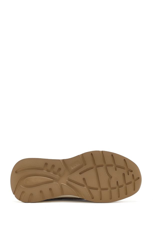 Kadın Bej Bağcıklı Kalın Tabanlı Süet Deri Sneaker 25SFD420410 - 4