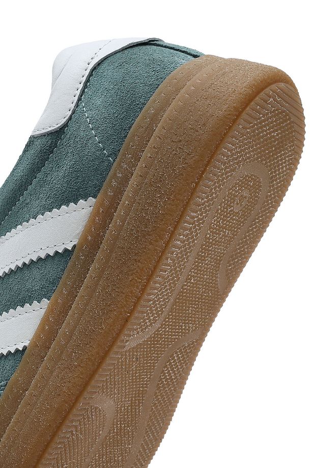 Kadın Yeşil Bağcıklı Kalın Tabanlı Süet Deri Sneaker 25SFD511010 - 8