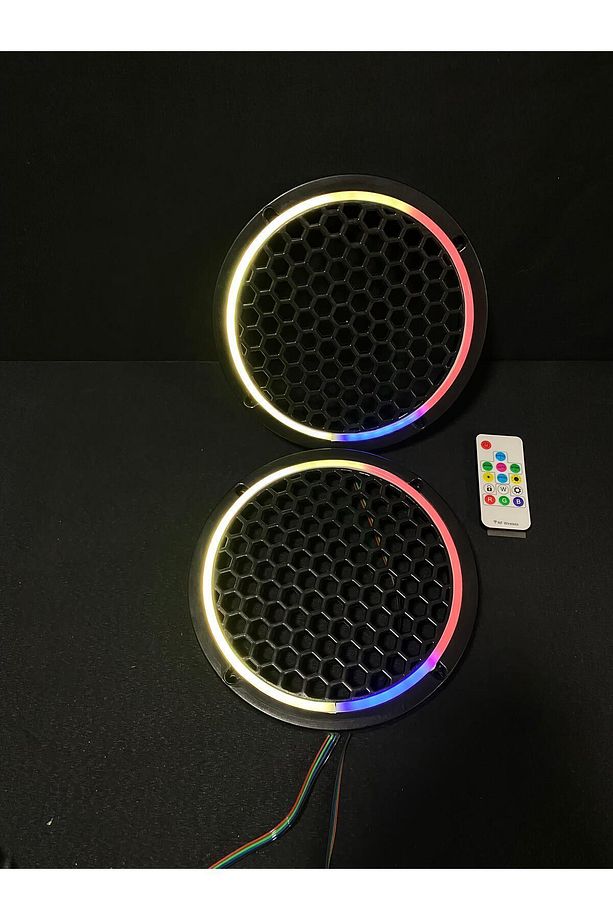 20 CM 2 ADET Pixel Kayar Led Kapak Pixel Kayar Led Midrange Kapağı 1 Takım + Kumanda Modül - 7
