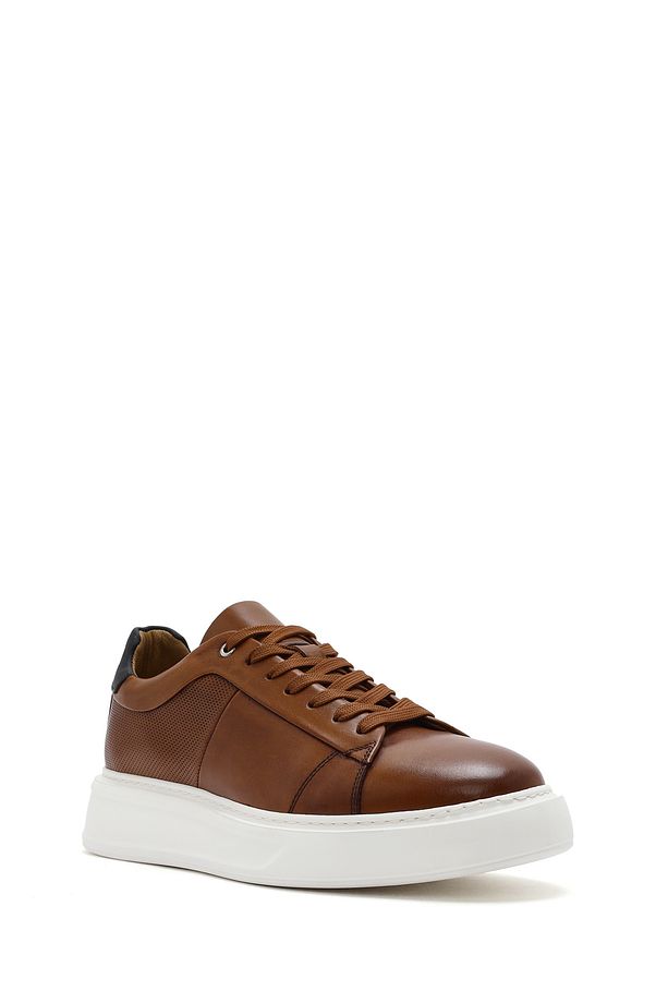 Erkek Taba Bağcıklı Kalın Tabanlı Deri Sneaker 25SFD612818 - 6
