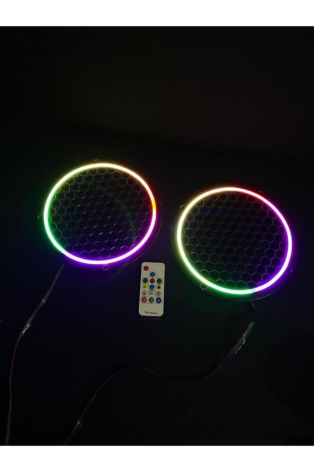 20 CM 2 ADET Pixel Kayar Led Kapak Pixel Kayar Led Midrange Kapağı 1 Takım + Kumanda Modül - 1