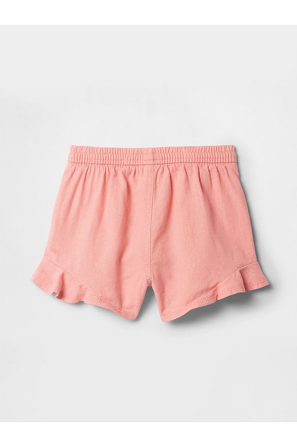 Kız Bebek Pembe Fırfırlı Pull-On Twill Şort - 3