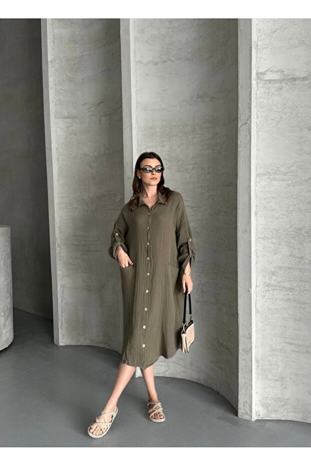 Plus Size Muslim Fabric Tunic Dress