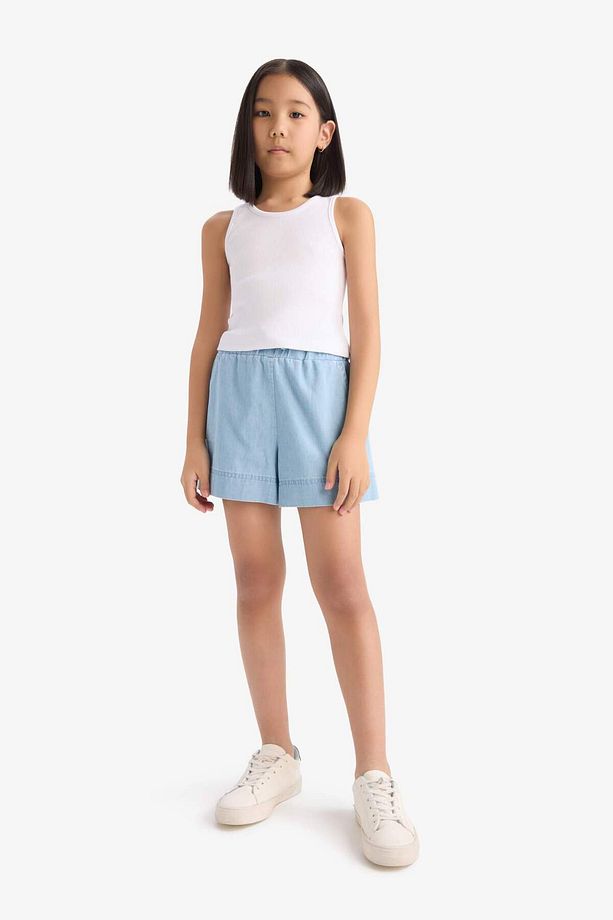 Kız Çocuk Beli Lastikli Jean Şort B6386a825sm - 3