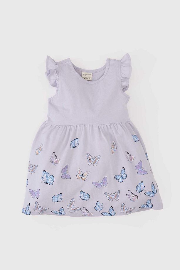 Kız Bebek Çiçekli Kısa Kollu Elbise C0075A525SM - 1