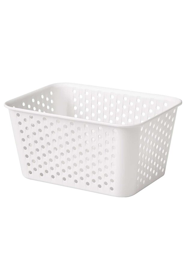 PLOGSV NG White Storage Basket by IKEA 15x20x10 cm, Recycled Plastic, Versatile Use