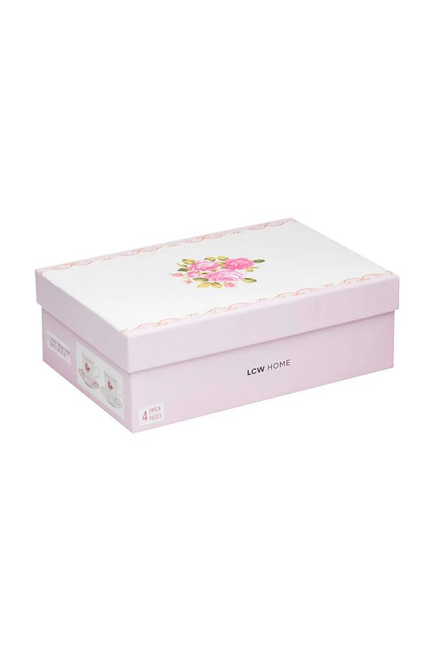 LCW HOME Karişik Çiçek Baskılı 2 Kişilik Porselen Kahve Fincan Takımı 90 Ml - 4