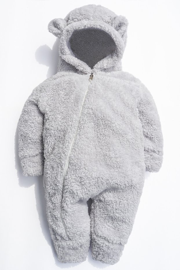 X Silk Atlas Girl Boy Baby and Child Zippered Plush Teddy Bear Jumpsuit
