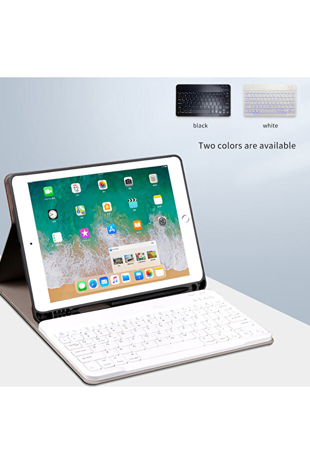 لوحة مفاتيح لاسلكية بلوتوث لأجهزة Mac/IOS وAndroid وWindows Tablet باللون الأبيض - 3
