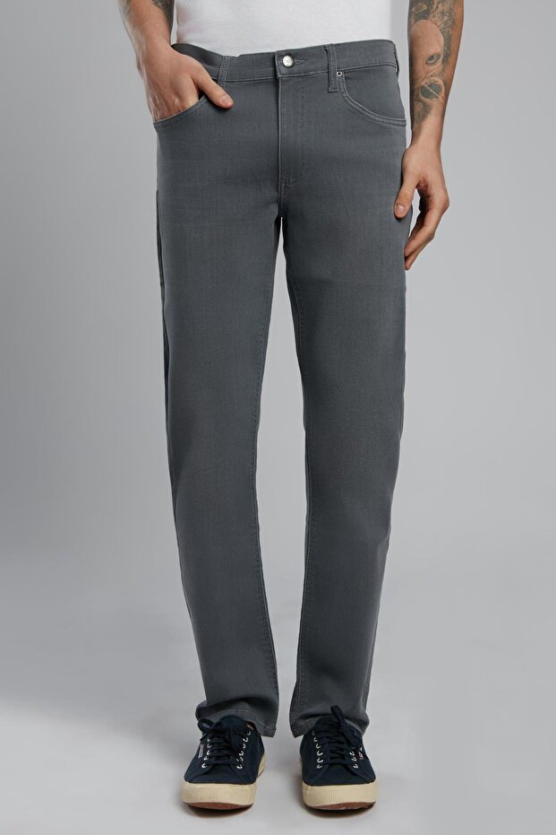 Marco Normal Waist Slim Fit Straight Leg Gray Men's Jean Trousers