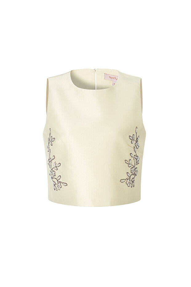 بلوزة قصيرة مزينة - 4