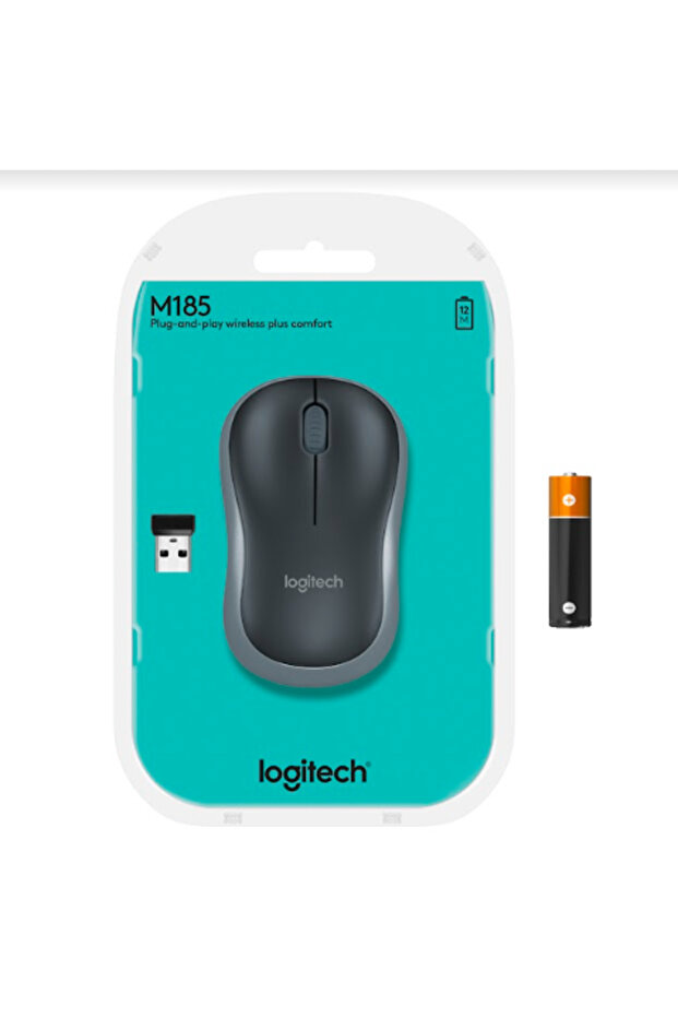 Mouse Optic Wireless Logitech M185, USB, 1000 DPI (Gri) - 10