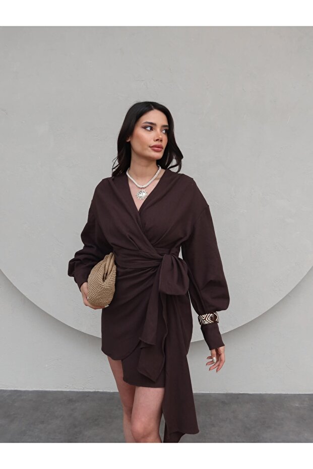 Linen Asymmetrical Mini Dress