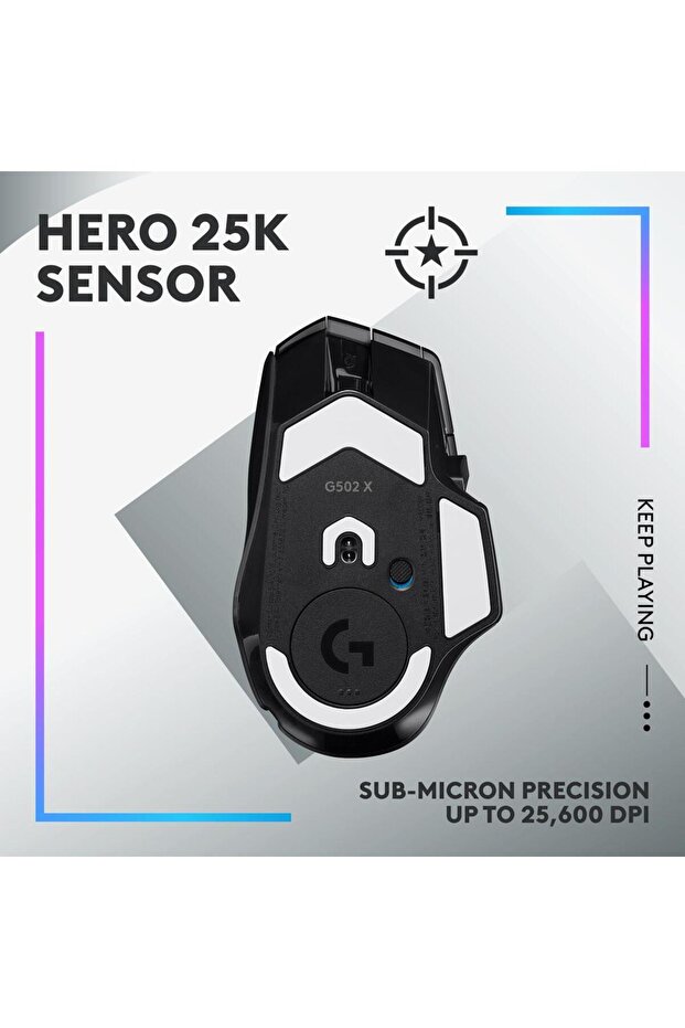 Mouse pentru jocuri Logitech G502 X Plus, Lightspeed Wireless, Hero 25K DPI (Negru) - 9