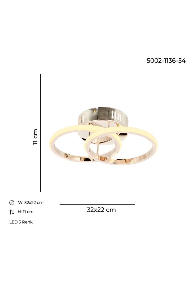 Halka 2li Plafonyer Gold - 2