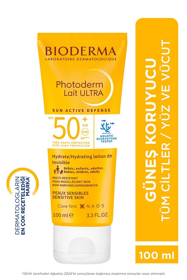 Photoderm Lait Ultra SPF50+ Tüm Ciltler için Yüksek Koruma Süt Formda Yüz, Vücut Güneş Kremi 100 ml - 1