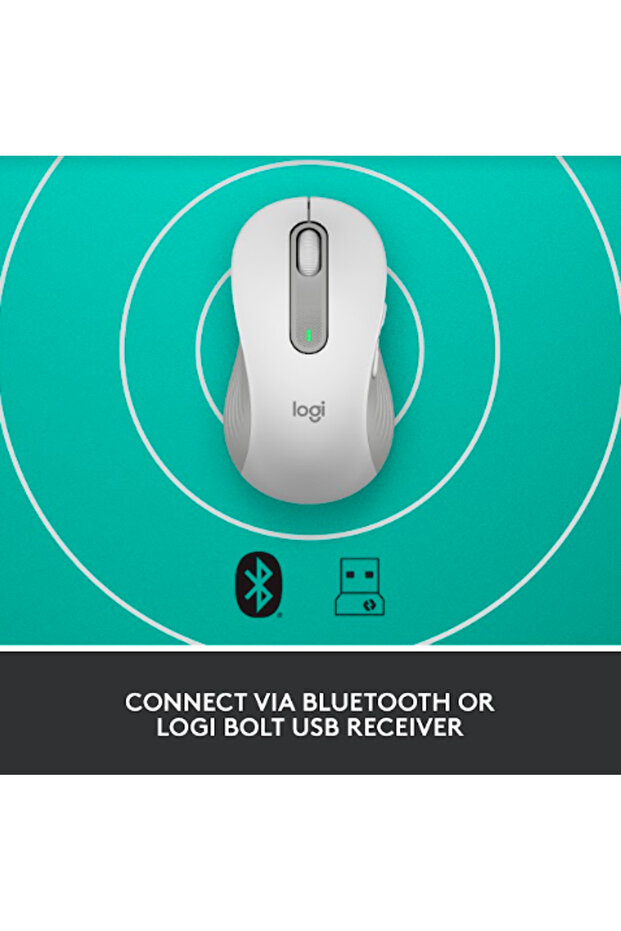 Logitech Signature M650 Left Wireless Mouse, USB, 4000 dpi, recommended for left-handed users (White) - 8